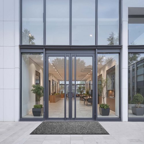 Front Door Mat, 5 x 3 ft Commercial Floor Mat for Indoor and Outdoor, Industrial Entrance Carpet with PVC Backing, Heavy Duty Washable Entry Rug for Hallway, Kitchen, Balcony, Garage, Grey