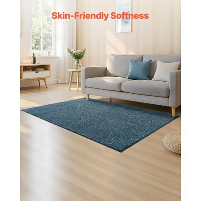 Front Door Mat, 6 x 4 ft Commercial Floor Mat for Indoor and Outdoor, Industrial Entrance Carpet with PVC Backing, Heavy Duty Washable Entry Rug for Hallway, Kitchen, Balcony, Garage, Slate Blue