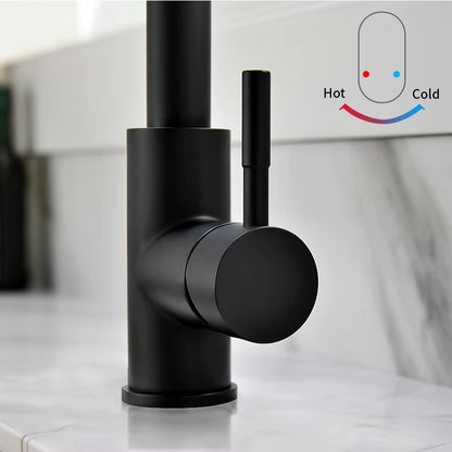 G1/2 Kitchen Faucet Black Surface Water Faucet Kitchen Sink Faucet Pull-Out Kitchen Faucet Single Hole Tap