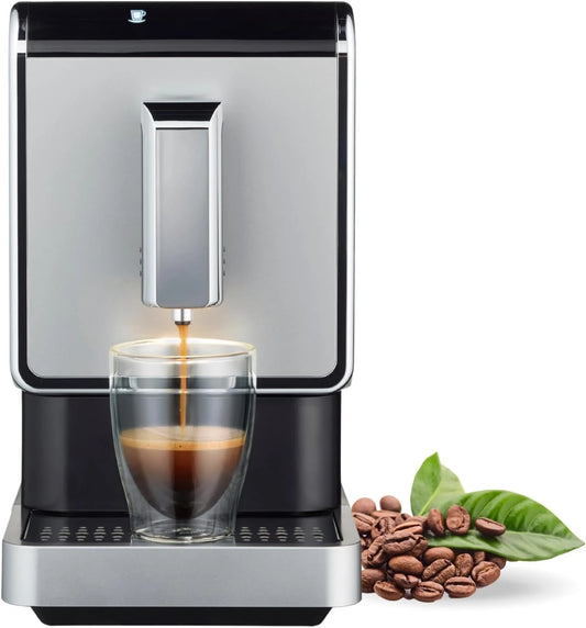 Automatic Espresso & Coffee Machine Bundle with Built-in Grinder, Comes With 2 x 17.6 oz. Bags of Whole Bean Coffee