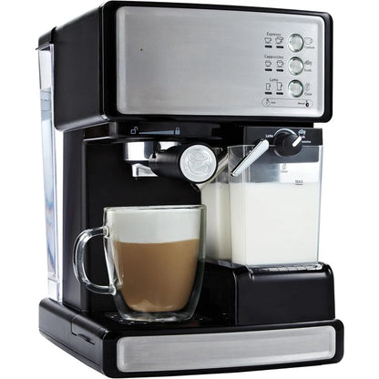 Espresso and Cappuccino Machine, Stainless Steel, Programmable Coffee Maker with Automatic Milk Frother, 15-Bar Pump