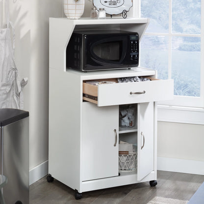 Sauder Kitchen Cart for Microwave in Soft White, Soft White Finish
