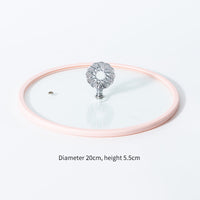 Color: Silver plum, Size: 20cm - Transparent Visible Pot Lid Universal Tempered Glass Lid