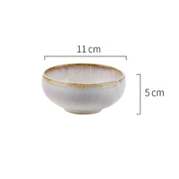 style: J, quantity: 4PCS - Featured Ceramic Bowl Rice Bowl, Household Drum-shaped Soup Bowl, Creative Korean Bowl, Rice Noodle Bowl, Retro Bowl, Kiln Bowl