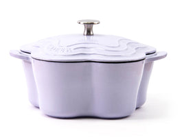 Color: Petal Pot  Purple Wind Chime, Size: 22cm - Iron Pot Heart-shaped Special-shaped Pot Soup Pot Black Enamel White Enamel Stewing Enamel Pot Soup Stew Pot