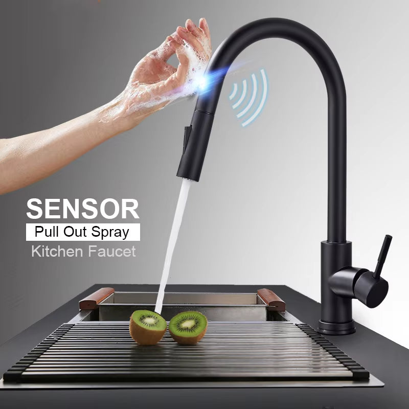 Pull Out Sensor Black Kitchen Faucet Sensitive Touch Control Faucet Mixer for Kitchen Touch Sensor Kitchen Mixer Tap 1005