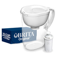 Standard Water Filter Pitcher with Smartlight Filter Change Indicator - BPA-Free, 10-Cup Capacity, Reduces Harmful Impurities