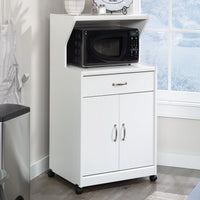 Sauder Kitchen Cart for Microwave in Soft White, Soft White Finish