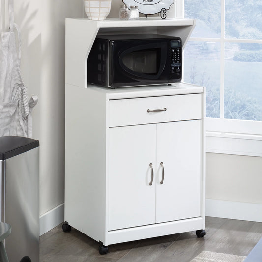 Sauder Kitchen Cart for Microwave in Soft White, Soft White Finish