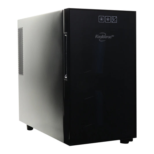 Koolatron 8-Bottle Thermoelectric Wine Cooler, 0.8 Cu Ft (23L), Freestanding Black Refrigerator for Red, White, and Sparkling Wines