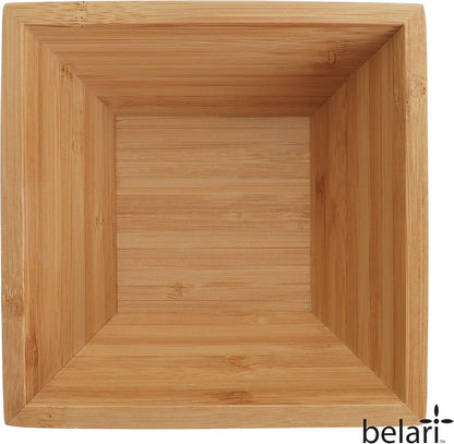 Eco-Friendly Bamboo Dinnerware Set - Reusable 6.25" Square Bowls (Pack of 8)