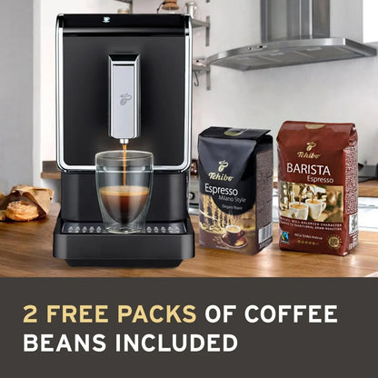 home.Automatic Espresso & Coffee Machine Bundle with Built-in Grinder, Comes With 2 x 17.6 oz. Bags of Whole Bean Coffee, Black