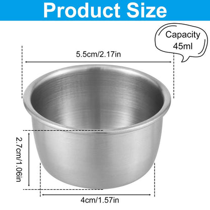 12 Counts Mini Sauce Dipping Bowl 304 Stainless Steel Dipping Cups round Sauce Dishes 45/55Ml Reusable Seasoning Cups Dipping Cups Multipurpose Sauce Cups for Home Party Restaurants