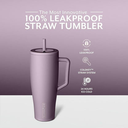 Brümate Era 40 Oz Tumbler with Handle and Straw | 100% Leakproof Insulated Tumbler with Lid and Straw | Made of Stainless Steel | Cup Holder Friendly Base | 40Oz (Lilac Dusk)