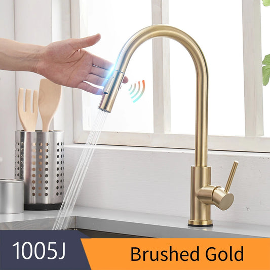 Pull Out Sensor Black Kitchen Faucet Sensitive Touch Control Faucet Mixer for Kitchen Touch Sensor Kitchen Mixer Tap 1005