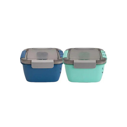 Household Essentials Portable 2 Layer Compartment Lunch Box with Fork, All-In-One Lunch Containers with 3 Compartments & Sauce Container, Lunch Storage Container, Kitchen Accessories, Kitchen Gadgets, Summer for Gift