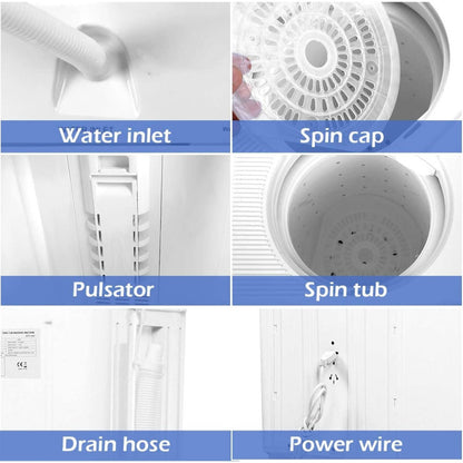 20 lbs Compact Twin Tub Washing Machine for Residential Use