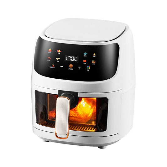 Color: Visual Air Fryer - Multifunctional Large Capacity Electric Oven | British Standard | Stainless Steel | Household Use