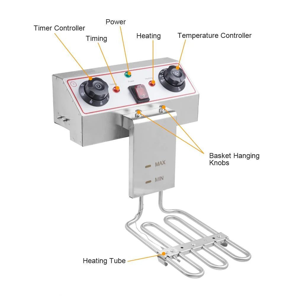 Zimtown 3000W Electric Deep Fryer with Dual Tanks and 23.6L Capacity for Commercial Use