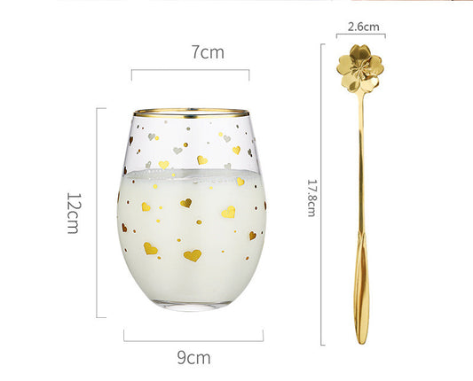 Color: Love Phnom Penh Cup Sakura S - Simple Star Net Red Glass Cup  Mori Home Nordic Transparent Phnom Penh High-value Water Cup