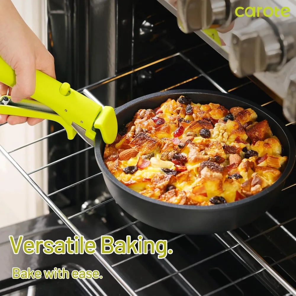 2025 NEW CAROTE Pots and Pans Set Non Stick, Cookware Sets, 11pcs Kitchen Set, Oven/Fridge Safe, Space Saving Pots Set