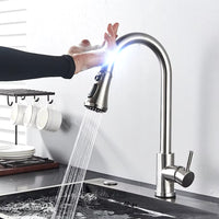 Pull Out Sensor Black Kitchen Faucet Sensitive Touch Control Faucet Mixer for Kitchen Touch Sensor Kitchen Mixer Tap