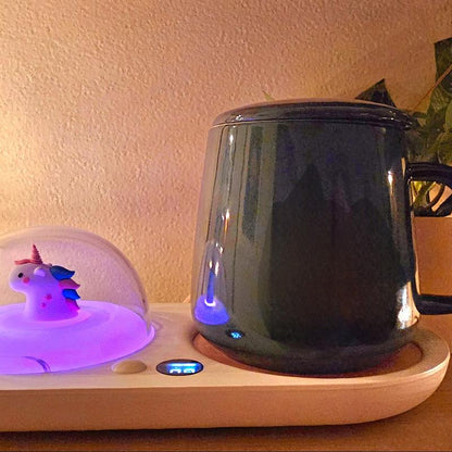 Multicolor Aromatherapy Night Lamp, Pad, Cup/Bowl Warmer. Keep Coffee, Tea, Drinks and Soup Warm - Office & Home Decoration - Essential Oils Diffuser Cool Humidifier
