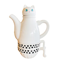 Color: White - A Set Of Creative Japanese-style Tea Pots With Built-in Teapot Strainer