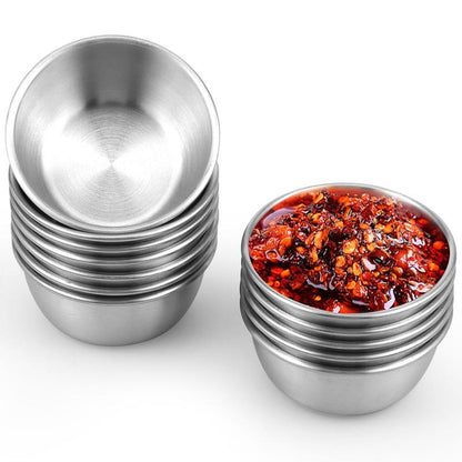 12 Counts Mini Sauce Dipping Bowl 304 Stainless Steel Dipping Cups round Sauce Dishes 45/55Ml Reusable Seasoning Cups Dipping Cups Multipurpose Sauce Cups for Home Party Restaurants