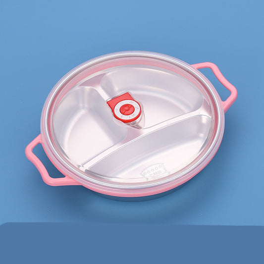 style: 4 Style - Thicken And Deepen Grid Plate Kindergarten Tableware Chinese Style