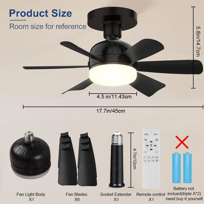 LED Ceiling Fan Light with Remote & APP Control, 40W E26/27 LED Ceiling Fan Lamp with 6 Wind Speeds, Dimmable Fan Lamps for Summer, Indoor LED Light for Bedroom, Kitchen, Living Room, Ceiling Fan with Light