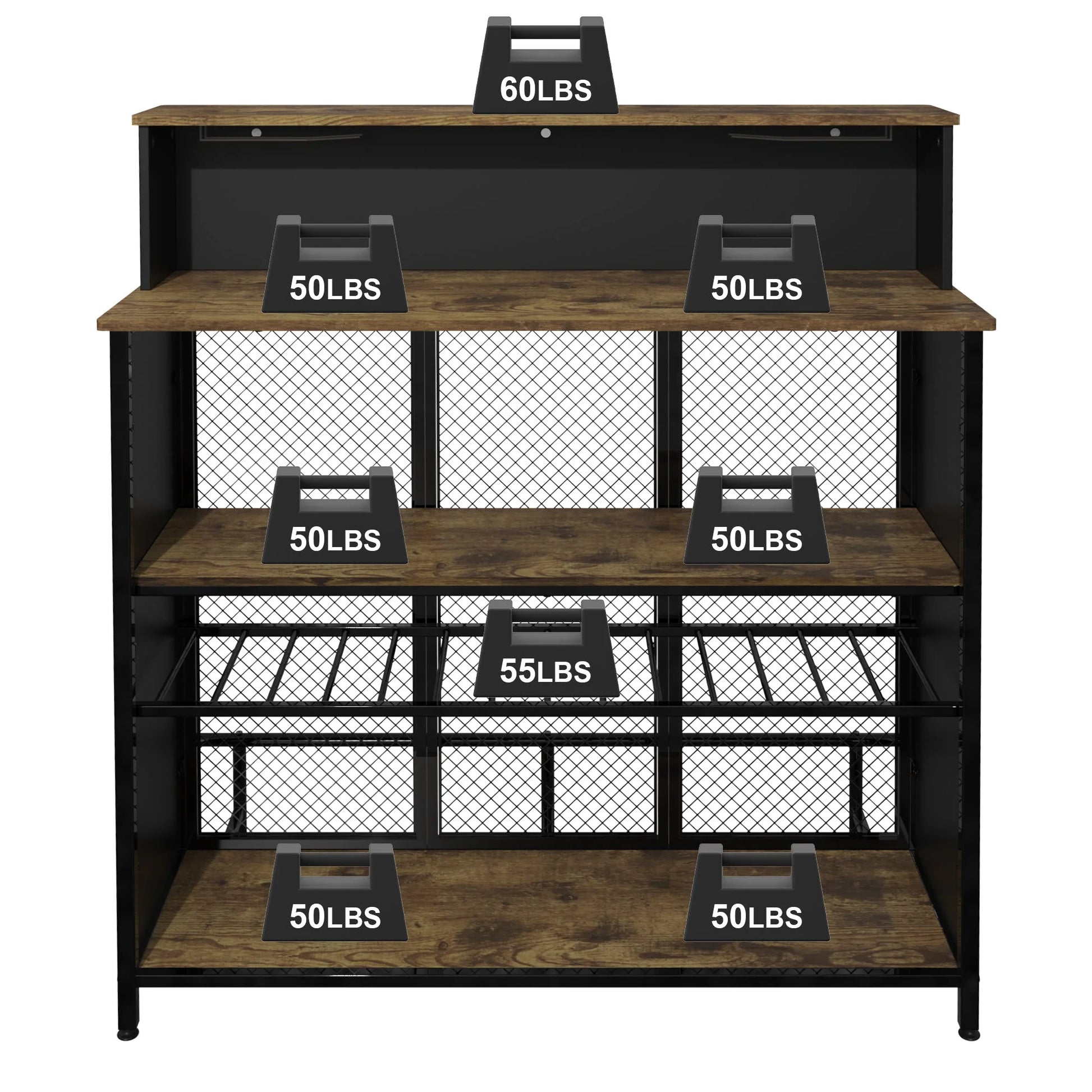 Stylish GDLF Mini Home Bar Cabinet with Storage & Footrest in Wood Gray