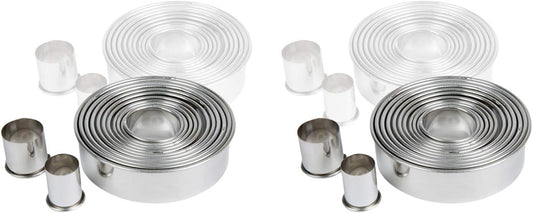 Professional 12-Piece Aluminum Round Cutter Set for Baking (6 Sizes)