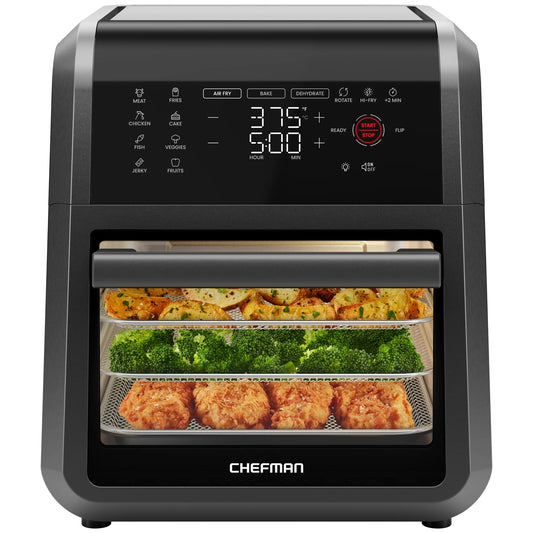 Chefman 6-in-1 Multifunctional Air Fryer Oven with 12 Qt Capacity and Digital Touchscreen - Black