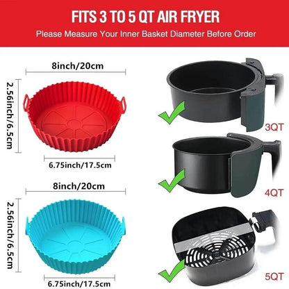 Air Fryer Silicone Liner, 2Pcs Reusable Air Fryer Replacement Basket, Fits 3 to 5 QT Air Fryer, Kitchen Gadgets, Kitchen Accessories, Kitchen Utensils