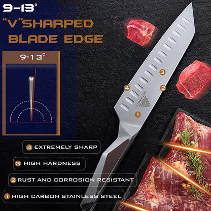 AETHMETAL 7" Santoku Knife: Elevate Your Culinary Skills with Precision Slicing and Chopping