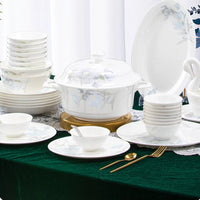 62 Heads Jingdezhen Ceramic Dinner Dish Посуда Salad Bowl Plate посуда для кухни наборы Dinnerware Set Kitchen Tableware
