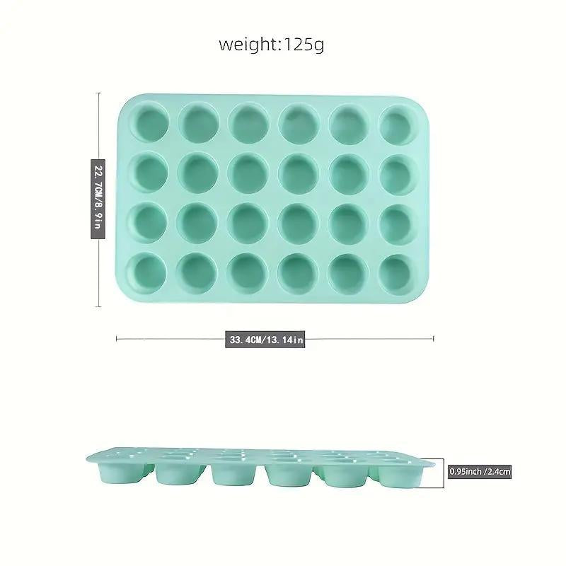 Summer 2024 Silicone Mini Muffin Pan, 2 Counts/Set 24-Cavity Mini Muffin Pan, Non-Stick Baking Cupcake Pan, Oven Accessories, Baking Tools, Kitchen Gadgets, Baking Supplies, Kitchen Accessories