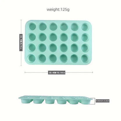 Summer 2024 Silicone Mini Muffin Pan, 2 Counts/Set 24-Cavity Mini Muffin Pan, Non-Stick Baking Cupcake Pan, Oven Accessories, Baking Tools, Kitchen Gadgets, Baking Supplies, Kitchen Accessories