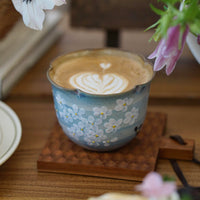 Specifications: 230ml Daisy Cup - Jingdezhen Hand Painted Underglaze Little Hand Held Cup