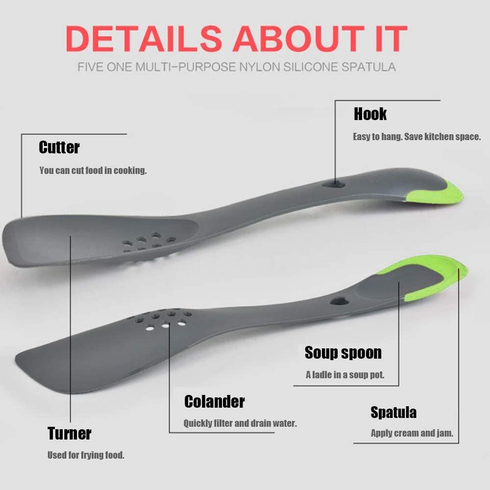 5-in-1 Versatile Silicone Cooking Tool - Sleek, Heat-Resistant Kitchen Utensil for All Your Needs