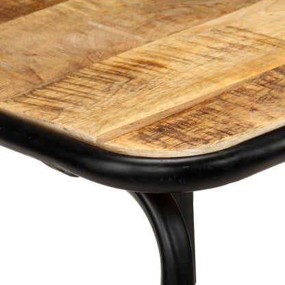 Stylish 4-Piece Solid Mango Wood Bar Stool Set with Powder-Coated Steel Frame