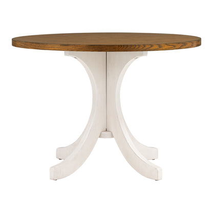 Elegant Walnut Round Dining Set for 4 - Mid-Century Modern with Upholstered Chairs