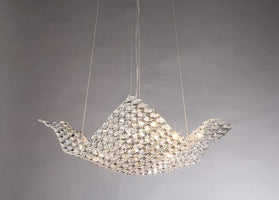 Rapunzel chrome and crystal chandelier 6-light basket chandelier