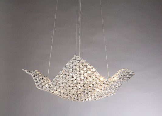 Rapunzel chrome and crystal chandelier 6-light basket chandelier