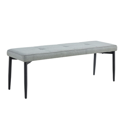 63" Modern Style 6-piece Dining Table with 4 Chairs & 1 Bench, Table with Marbled Veneers Tabletop and V-shaped Table Legs (White)