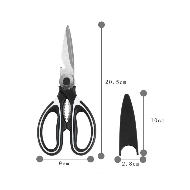 Ultimate 6-in-1 Kitchen Shears: Heavy-Duty Stainless Steel Scissors with Bottle Opener & Nut Cracker