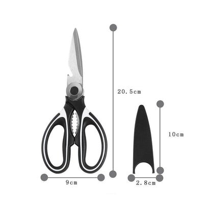 Ultimate 6-in-1 Kitchen Shears: Heavy-Duty Stainless Steel Scissors with Bottle Opener & Nut Cracker