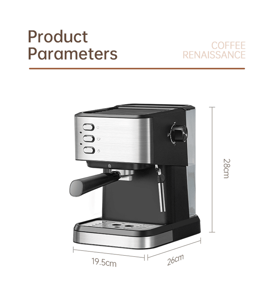 PSCM3030 Semi-automatic Espresso 1350W Espresso 19Bar (ULKA) Pressure Pump 51mm 1.8L tank Extract a 1 cup / 2 cup espresso machine