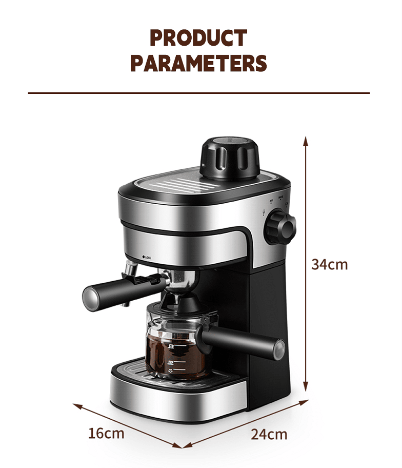 PSCM6910 Semiautomatic high-pressure steam integrated coffee machine Semiautomatic coffee machine espresso coffee extraction steam milk foaming